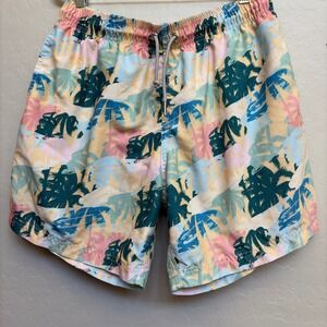 Jantzen Palm Tree Swim Trunks‎ Tropical Print Drawstring XL